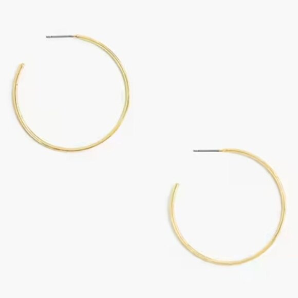 J.Crew Factory Gold Simple Hoop Earrings Thin Lightweight Classic Minimal BB988 - Picture 3 of 5